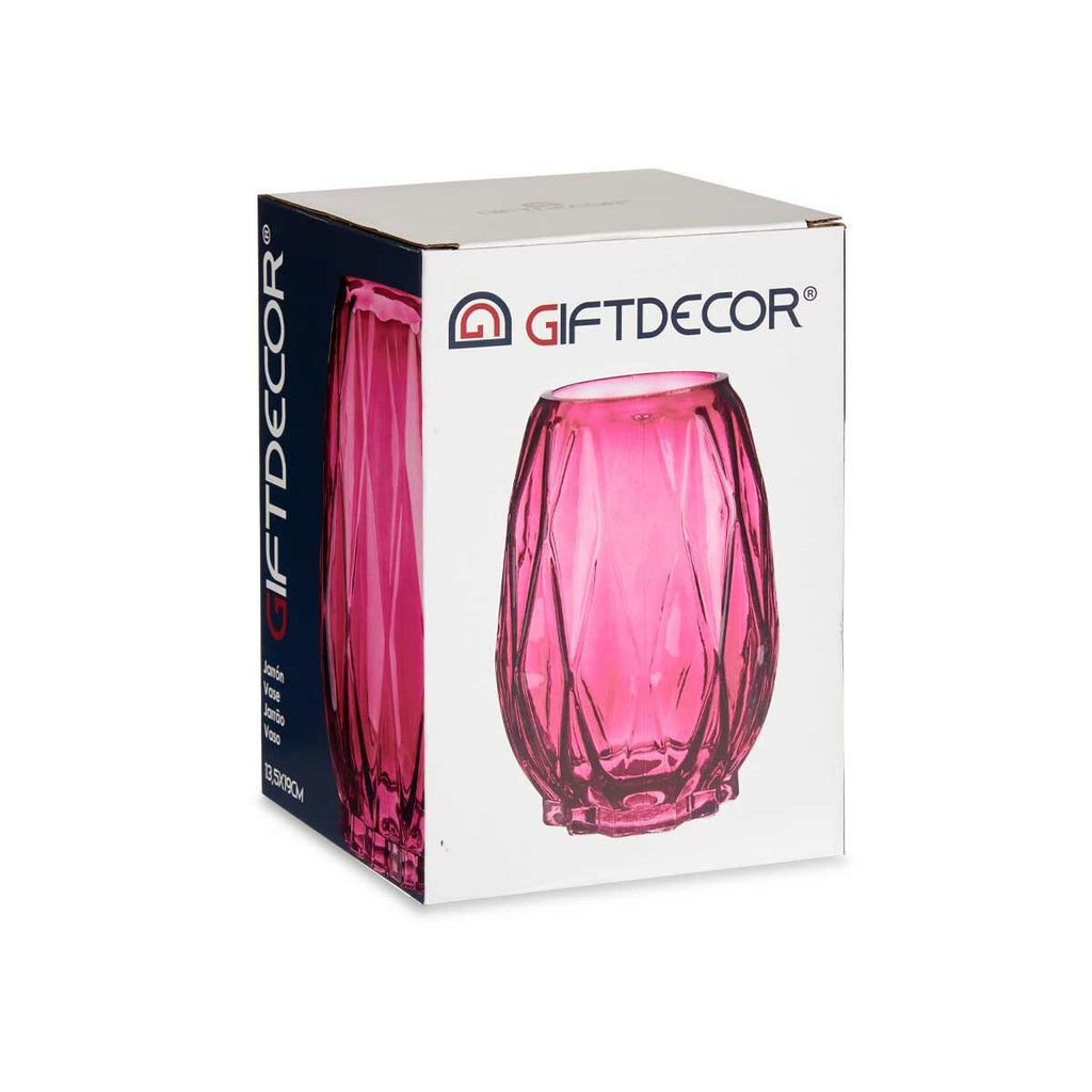Vase Rhombus 13,5 x 19 x 13,5 cm Crystal Pink